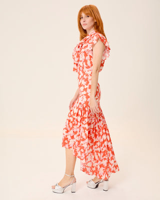 Vestido midi Zia estampado con lazada