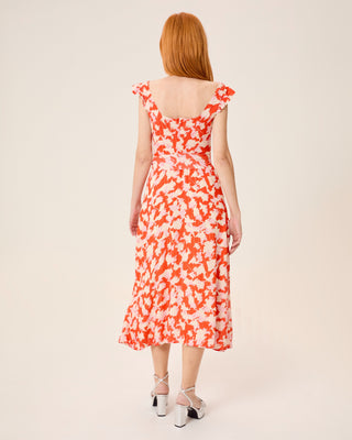 Vestido midi Zia estampado con lazada