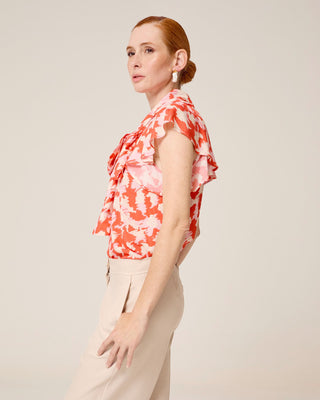 Blusa de mujer Zia con lazada y volantes