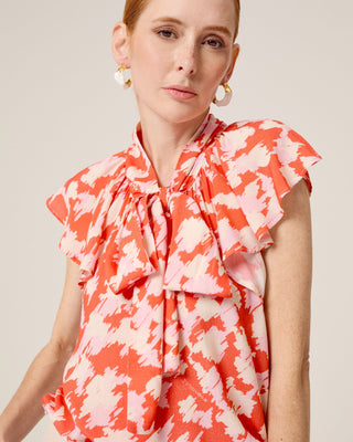 Blusa de mujer Zia con lazada y volantes