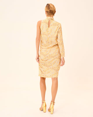 Vestido corto Dune estampado asimétrico con manga larga