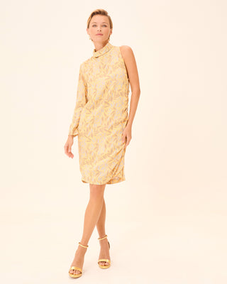 Vestido corto Dune estampado asimétrico con manga larga