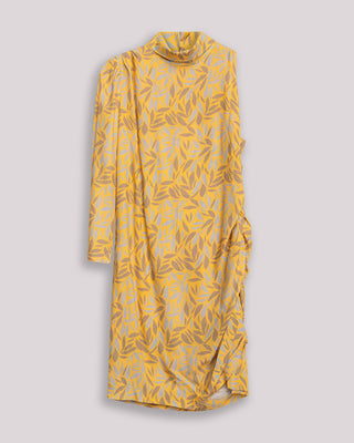 Vestido corto Dune estampado asimétrico con manga larga