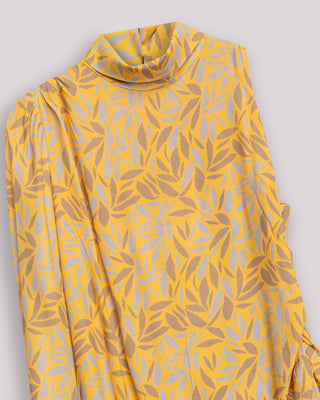 Vestido corto Dune estampado asimétrico con manga larga