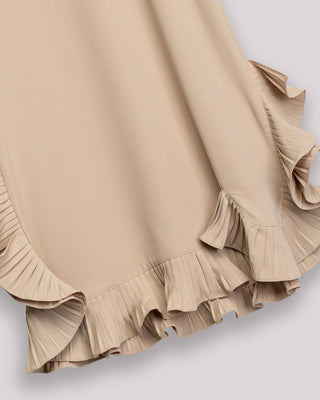 Vestido corto Esme con escote redondo y volantes plisados