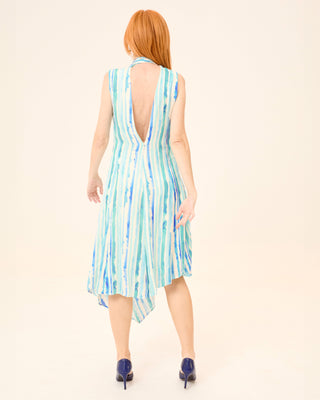 Vestido midi Allure sin mangas con lazos ajustables
