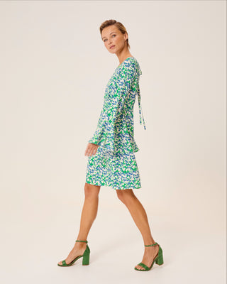 Vestido corto Marsella con escote redondo y lazos ajustables