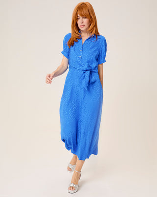 Vestido midi Dijon cruzado con cuello camisero y lazo