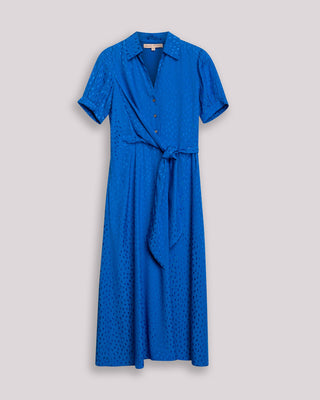 Vestido midi Dijon cruzado con cuello camisero y lazo