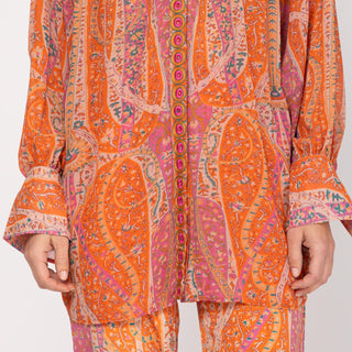 Camisa manga raglán y cuello Mao