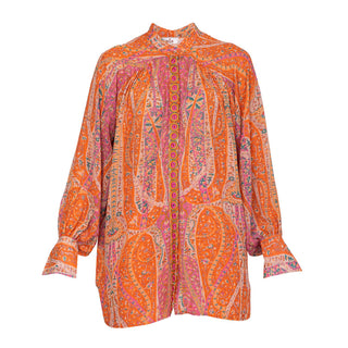 Camisa manga raglán y cuello Mao