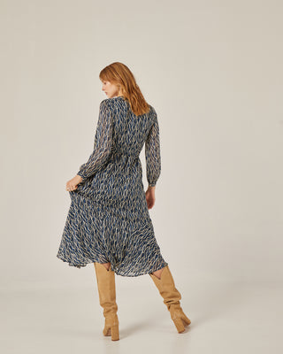 Vestido midi manga larga