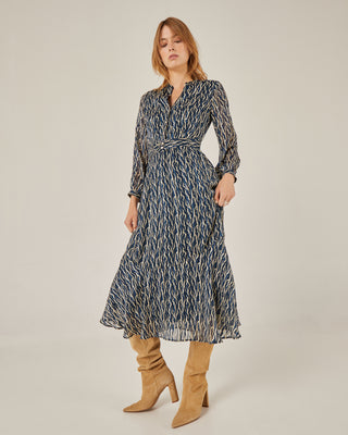 Vestido midi manga larga