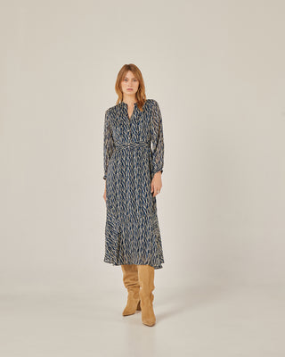 Vestido midi manga larga