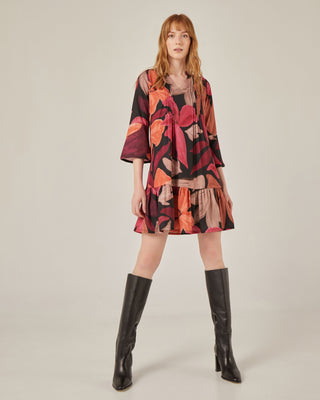 Vestido asimétrico manga larga