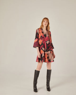 Vestido asimétrico manga larga
