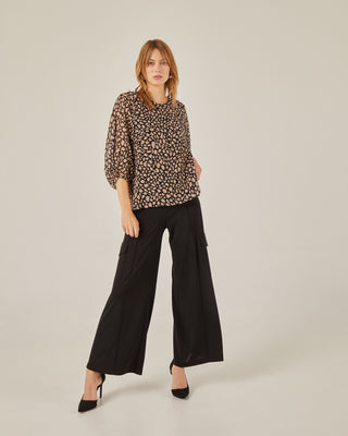 Blusa relajada manga abullonada