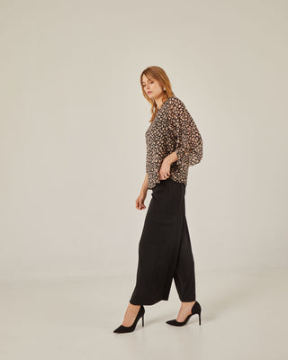 Blusa relajada manga abullonada