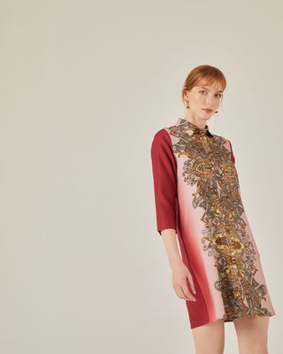 Vestido corto camisero estampado