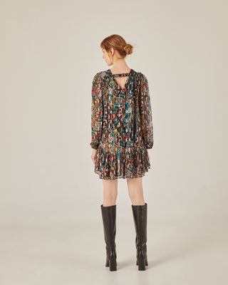 Vestido mini lencero paisley print