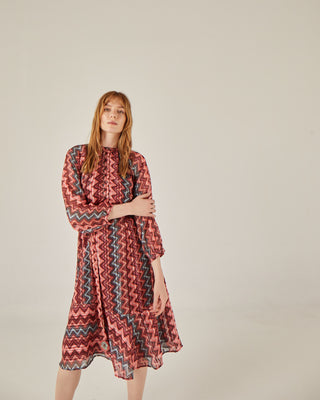 Vestido midi manga larga
