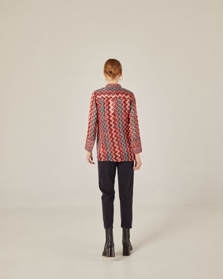 Camisa de cuello redondo manga larga