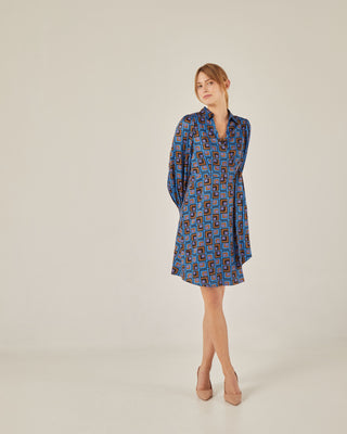 Vestido midi cruzado manga larga