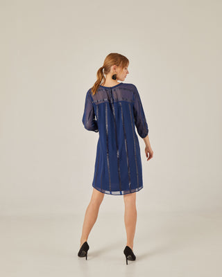 Vestido corto manga raglán