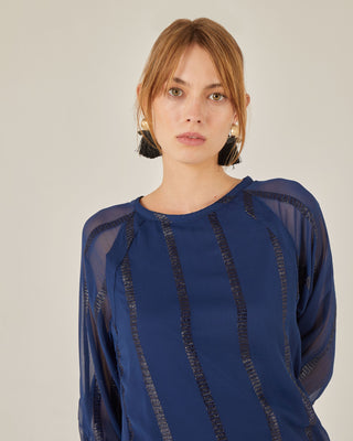 Vestido corto manga raglán