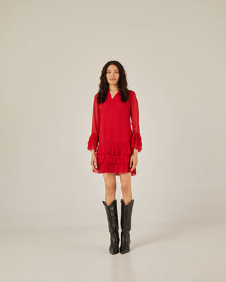 Vestido corto con volantes