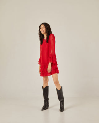 Vestido corto con volantes