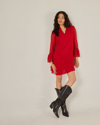 Vestido corto con volantes