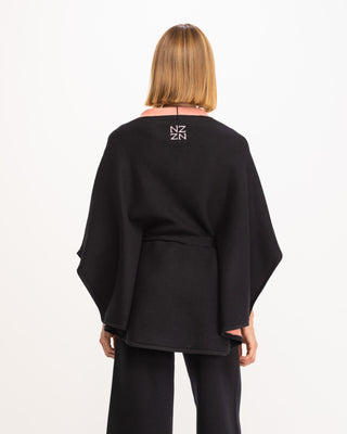 Jersey tipo poncho cruzado bicolor