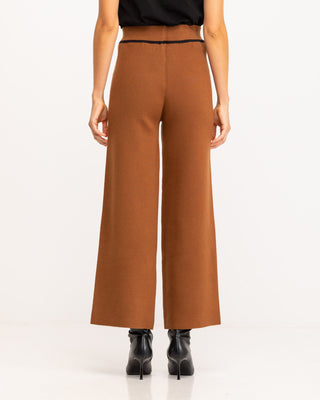 Pantalón de punto y tiro alto elástico