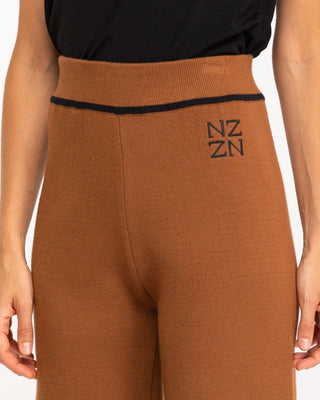 Pantalón de punto y tiro alto elástico