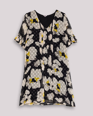 Vestido corto manga corta estampado floral