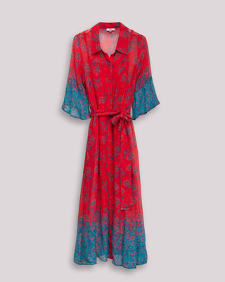 Vestido midi camisero manga corta