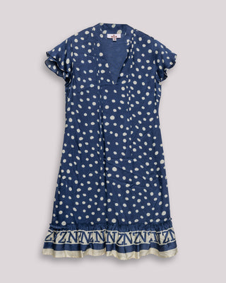 Vestido corto manga corta con jaretas