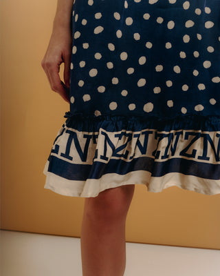 Vestido corto manga corta con jaretas