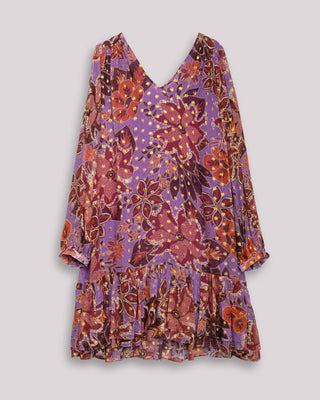 Vestido corto escote pico con lurex
