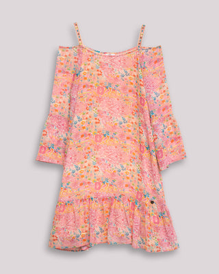 Vestido corto con volante