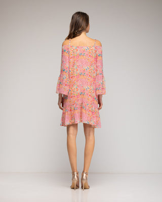Vestido corto con volante