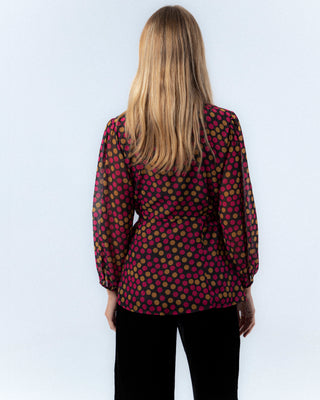 Blusa lunares cruzada con lazada