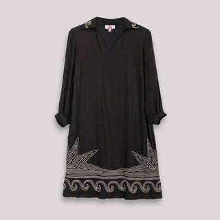 Vestido Bruna Hojas Bordadas
