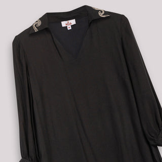Vestido Bruna Hojas Bordadas