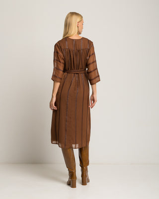 Vestido Midi Marrón Lara