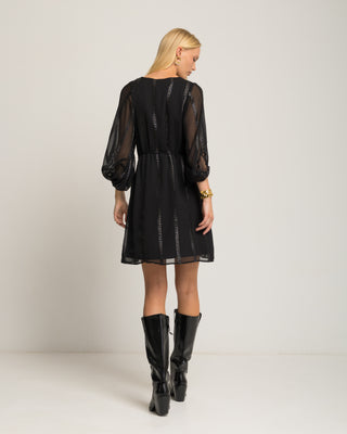Vestido Lara Bordado Negro