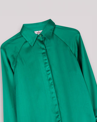 Camisa Cecilia Satinada Verde