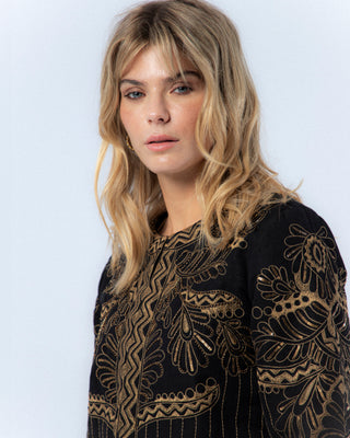 Chaqueta Diana Bordado Negro