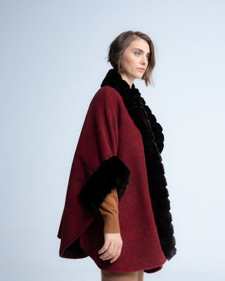 Poncho bicolor Elisa Rojo